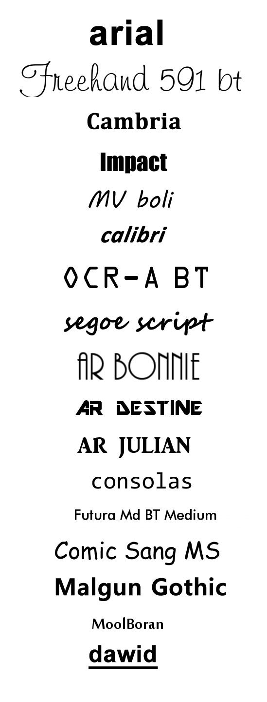 ar destine font what goes with it